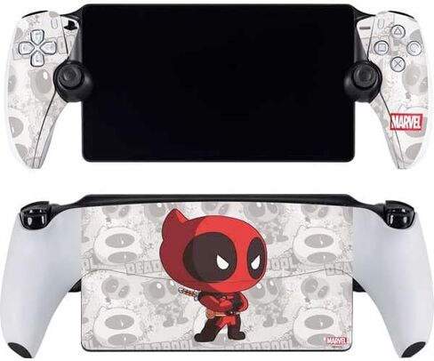 Skinit Decal Gaming Skin Compatible with PlayStation Portal Remote Player - Officially Licensed Marvel Deadpool Wade Wilson Design in Saudi Arabia
