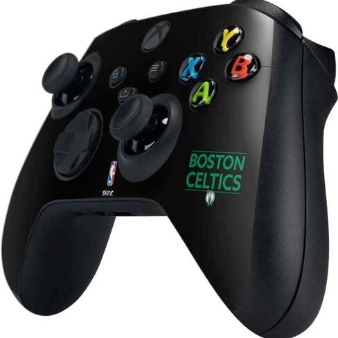 ملصق Skinit المخصص للألعاب متوافق مع وحدة تحكم Xbox Series X - تصميم كلاسيكيات الخشب الصلب المرخص رسميًا من NBA Boston Celtics in Saudi Arabia