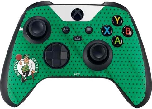 ملصق Skinit المخصص للألعاب متوافق مع وحدة تحكم Xbox Series X - تصميم كلاسيكيات الخشب الصلب المرخص رسميًا من NBA Boston Celtics in Kuwait