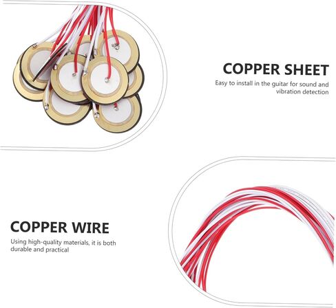 18PCS 27mm Piezoelectric Ceramic Discs for Acoustic Instruments Copper Transducers Sound Sensor Pickups for Guitar and Music Projects in Saudi Arabia