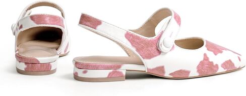 Mary Jane Pump Shoes for Women Slingback Pointed Closed Toe Mary Jane Flats Cute Ballerina Shoes Dressy Ballet Flats Low Chunky Block Heels in Saudi Arabia