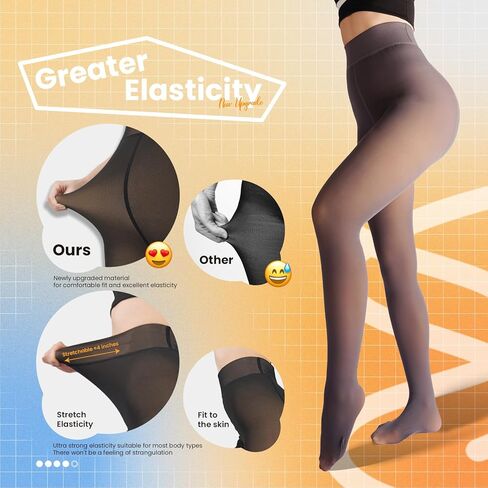 2 Pairs Women Fleece Lined Tights-Fake Translucent Leggings High Waist Pantyhose Sheer Thick Warm Tights For Women in Saudi Arabia