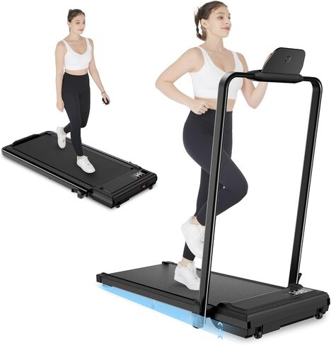 ANCHEER Foldable Treadmill with 12% Incline, 3.0HP Walking Pad Treadmills with Handle Bar, 320LBS Capacity/2S Folding/Widened Belt, Quiet Portable Walking Treadmill Under Desk with LED in Saudi Arabia