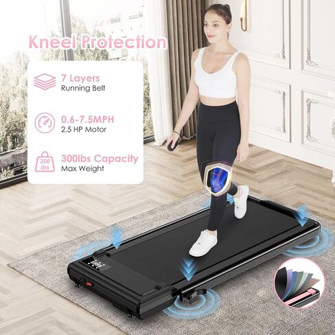 ANCHEER Foldable Treadmill with 12% Incline, 3.0HP Walking Pad Treadmills with Handle Bar, 320LBS Capacity/2S Folding/Widened Belt, Quiet Portable Walking Treadmill Under Desk with LED in Saudi Arabia
