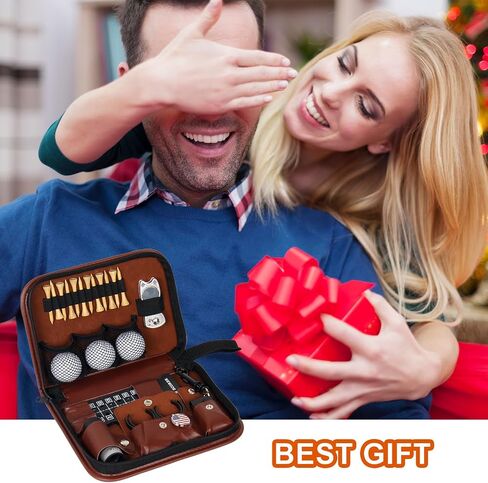 Golf Accessories Kit, Golf Stuff Set with Leather Case, Golf Balls, Golf Tees, Golf Brushes, Rangefinder, Scorer, Ball Marker, Golf Clips, Golf Divot Tool, Golf Gifts for Men Women Golfers in Saudi Arabia