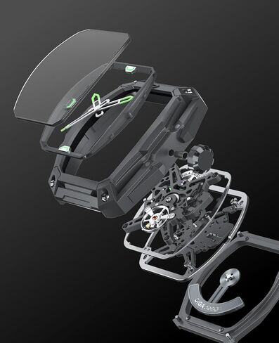 ساعة ميكانيكية أوتوماتيكية من سلسلة CIGA Design Z Hunter، عيار داخلي CD-07، تونيو مثمن ثلاثي الطبقات، سوار فولاذي مدبب على شكل حرف H، هدايا ساعة مقاومة للماء للرجال والنساء، أسود in Kuwait