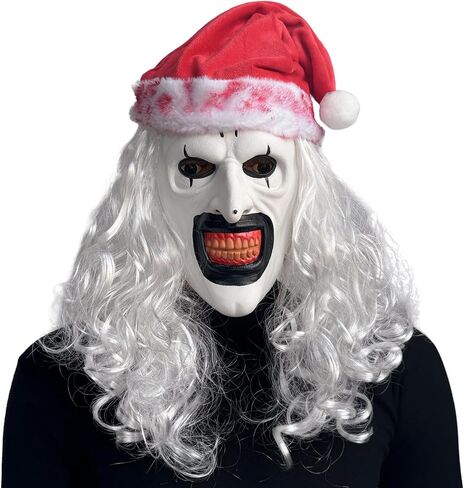 NTSWZYS Terrifier Art the Clown Mask 2025 Full Head Creepy Killer Masks for Halloween Party Props(Style 2-BlackWhite Hat) in Saudi Arabia
