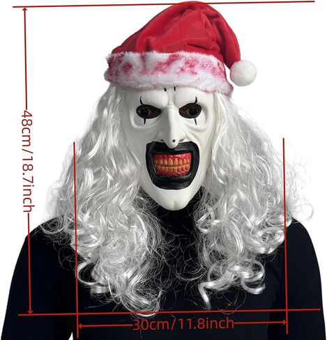 NTSWZYS Terrifier Art the Clown Mask 2025 Full Head Creepy Killer Masks for Halloween Party Props(Style 2-BlackWhite Hat) in Saudi Arabia