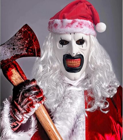 NTSWZYS Terrifier Art the Clown Mask 2025 Full Head Creepy Killer Masks for Halloween Party Props(Style 2-BlackWhite Hat) in Saudi Arabia