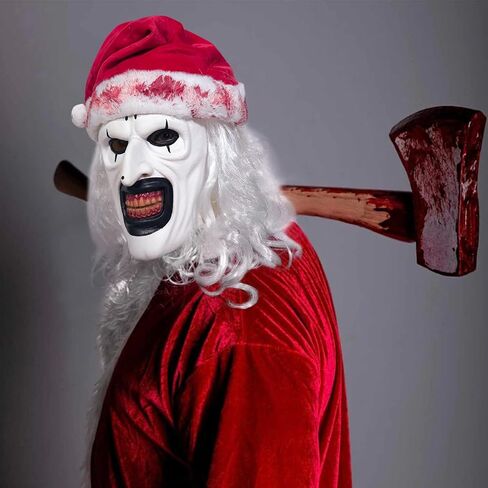NTSWZYS Terrifier Art the Clown Mask 2025 Full Head Creepy Killer Masks for Halloween Party Props(Style 2-BlackWhite Hat) in Saudi Arabia