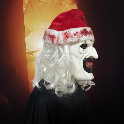 NTSWZYS Terrifier Art the Clown Mask 2025 Full Head Creepy Killer Masks for Halloween Party Props(Style 2-BlackWhite Hat) in Saudi Arabia