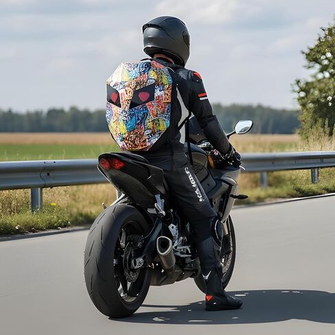 19" LED Motorcycle Backpack, Waterproof Hard Case Bag, Animated Digital Laptop Backpack, DIY Backpack for Cycling (Tiger) in Kuwait