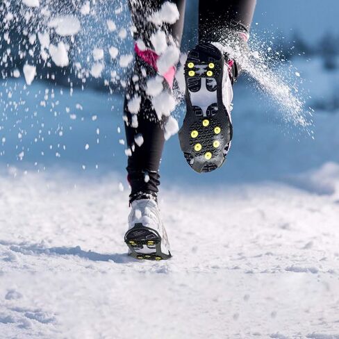 Ice & Snow Grips for Shoes and Boots, Removable Snow Shoe Spikes, Anti Slip Ice Grippers for Climbing, Hiking, Jogging in Winter Outdoor in Saudi Arabia