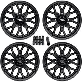 RockTrix RT104 14in ATV Wheels 4x110 14x7 5+2 Offset, Includes M10x1.25 Lug Nuts, Compatible with Honda Kawasaki Yamaha Rubicon Rincon Brute Force Kodiak Grizzly Rhino IRS 4/110 UTV Rims (Set of 4) in Kuwait