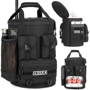 Baseball Bucket Bag - Baseball Coaching Accessories Organizer, Softball Bucket Bag with Insulation Pocket, Anti-Slip Bottom for Bat, Gloves, Scoreboards in Saudi Arabia