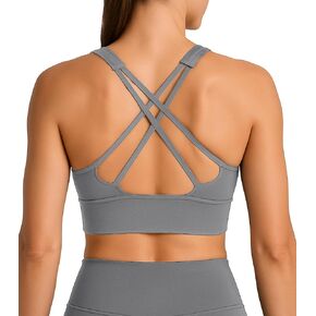 حمالة صدر رياضية للسيدات غير المتقاطعة لتشغيل صالة الألعاب الرياضية لليوغا - صدرية تمرين عالية الدعم مع منصات قابلة للإزالة in Kuwait