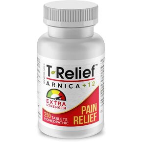 T-Relief Extra Strength Pain Relief Arnica +12 Natural Relieving Actives for Back Pain Joint Soreness Muscle Aches & Stiffness, Whole Body Fast-Acting Relief for Women & Men - 100 Tablets in Saudi Arabia