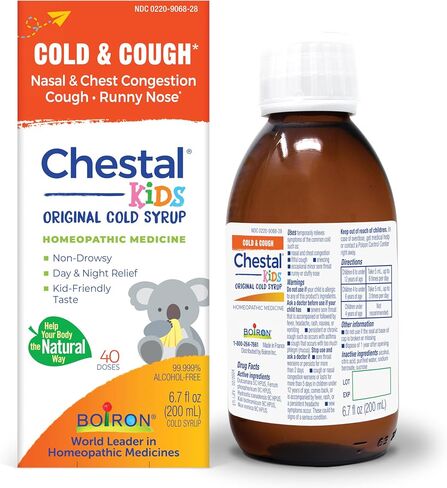 Boiron Chestal Children's Cold and Cough Syrup, White, Original, 6.7 Fl Oz in Kuwait