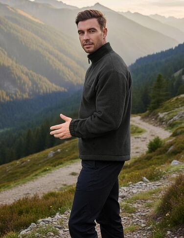 Men's Polar Fleece Jacket Full Zip Antistatic Casual Warm Coat Soft Warm Outwear with Zipper Pockets in Saudi Arabia