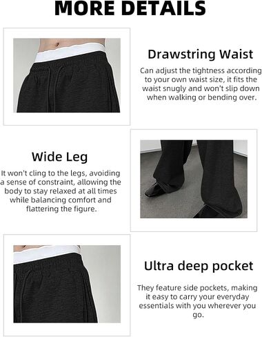 Men's Baggy Sweatpants Cotton Fleece Wide Leg Lounge Sweat Pants Drawstring Waist Jogging Pants with Pockets in Saudi Arabia
