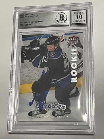 Anze Kopitar Signed Fleer Ultra Card IP Slabbed Beckett BAS COA LA KINGS a - Hockey Slabbed Autographed Rookie Cards in Saudi Arabia