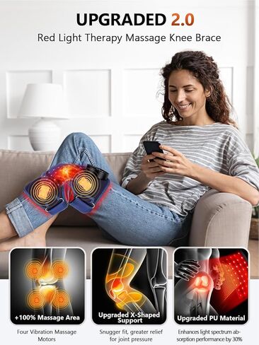 ترقيته 2.0 دعامة ريد للمعالجة بالضوء الأحمر - مدلك الركبة مع 4 مناطق الاهتزاز ، وحدة تحكم لاسلكية ، بالقرب in Kuwait