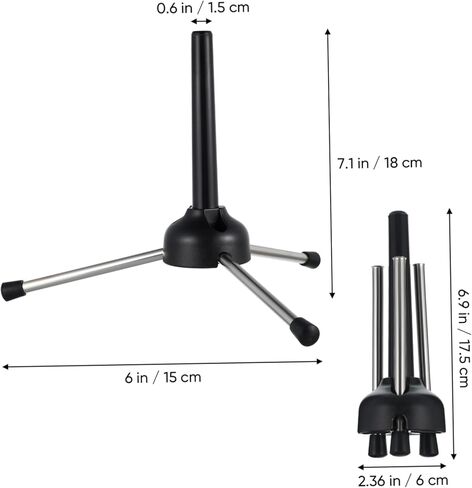 حامل حامل الكلارينيت المحمول من Kisangel تصميم حامل ثلاثي القوائم لفلوت المزمار والساكسفون، أداة قوية خفيفة الوزن تدعم الموسيقيين أثناء التنقل in Kuwait