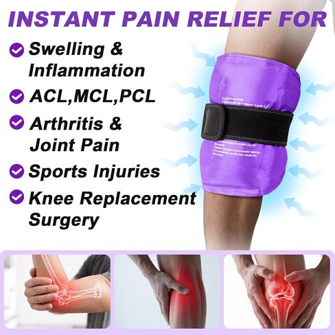 Large Ice Pack for Injuries Reusable Gel for Lower Back, Cold Packs Wrap for Shoulder, Knee, Elbow, Hip, Leg, Soft Cold Compress,16 × 9" in Kuwait