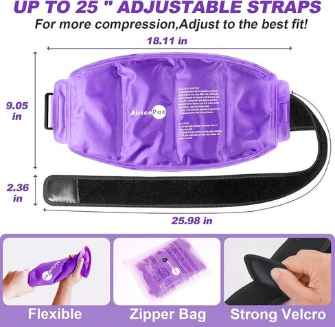 Large Ice Pack for Injuries Reusable Gel for Lower Back, Cold Packs Wrap for Shoulder, Knee, Elbow, Hip, Leg, Soft Cold Compress,16 × 9" in Kuwait