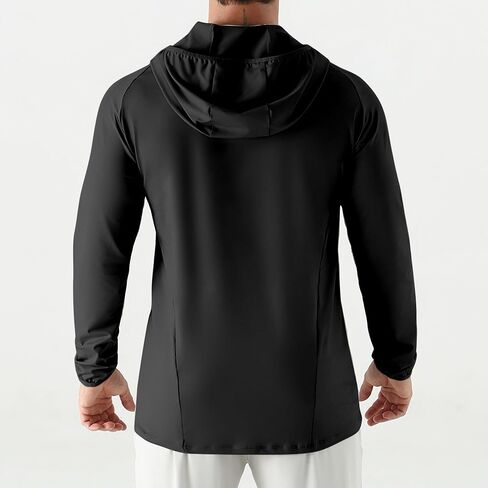 Mens Quarter Zip Running Hoodie Sweatshirts,Lightweight Workout Pullover Jacket with Pockets in Saudi Arabia