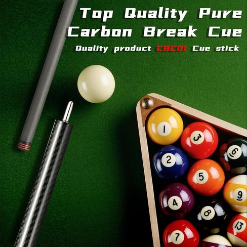 CROWN ME Carbon Fiber Pool Cue Stick-12.8mm Tip Billiard Carbon Fiber cue, 58" Tip Low Deflection Billiard Carbon Fiber cue with case, Weight Adjustable Design -18OZ,18.4OZ,19OZ,20OZ in Kuwait