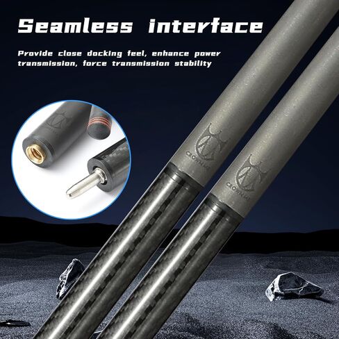 CROWN ME Carbon Fiber Pool Cue Stick-12.8mm Tip Billiard Carbon Fiber cue, 58" Tip Low Deflection Billiard Carbon Fiber cue with case, Weight Adjustable Design -18OZ,18.4OZ,19OZ,20OZ in Kuwait
