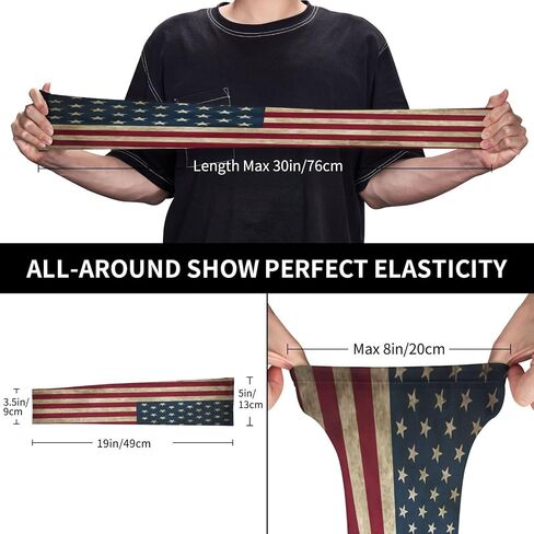 Cute USA Flag Arm Sleeves Fashion Sun Protection Cooling Arm Sleeves Packable Outdoor Arm Sleeves for Women and Men in Saudi Arabia