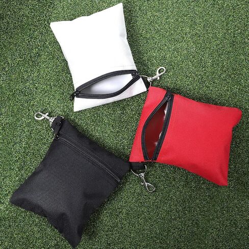 3pcs Golf Tee Bags Pouch Zipper Clip On Golf Accessory Bag Golfs Valuables Pouch for Men Women Golfs Gift, 6.7"x5.5" (Black, Light Grey, Red) in Saudi Arabia