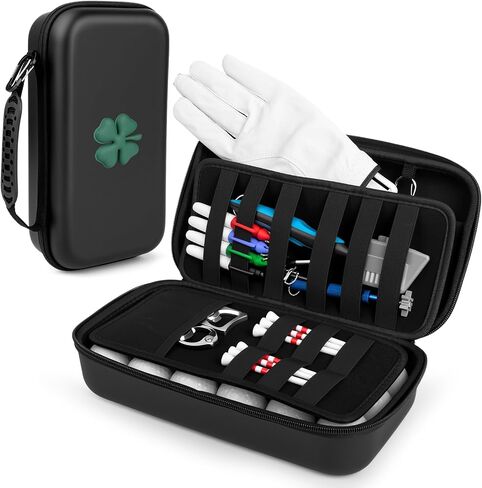 Golf Glove Holder Case with Glove Shaper - Golf Accessories Organizer for Men & Women, Premium Protective Storage Case with Carabiner Fits Golf Bags, Golf Gifts for Men in Saudi Arabia