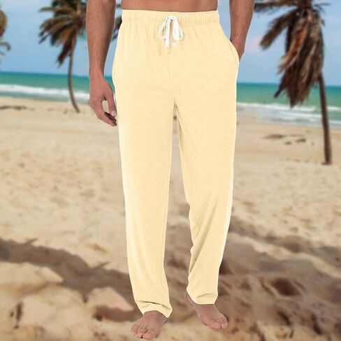 Men's Joggers Sweatpants Loose Fit Casual Pants Workout Straight Wide Leg Drawstring Running Pants with Pockets in Saudi Arabia