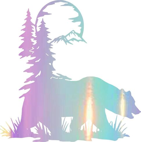 Bear Wildlife Forest 1 (Black) (Set of 2) Premium Waterproof Vinyl Decal Stickers for Laptop Phone Accessory Helmet Car Bumper Mug Tuber Cup Door Wall Decoration in Saudi Arabia