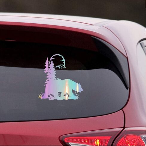Bear Wildlife Forest 1 (Black) (Set of 2) Premium Waterproof Vinyl Decal Stickers for Laptop Phone Accessory Helmet Car Bumper Mug Tuber Cup Door Wall Decoration in Saudi Arabia