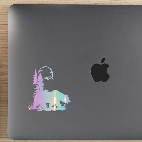 Bear Wildlife Forest 1 (Black) (Set of 2) Premium Waterproof Vinyl Decal Stickers for Laptop Phone Accessory Helmet Car Bumper Mug Tuber Cup Door Wall Decoration in Saudi Arabia