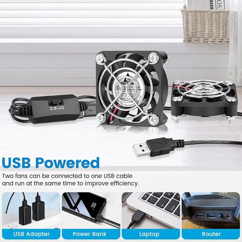 GDSTIME مزدوج 60 مم × 10 مم مع مروحة USB مع 3 سرعات ، 5 فولت دل in Saudi Arabia