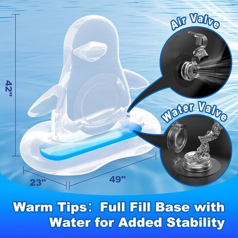 MOONTOY Pool Toys for Kids, Inflatable Penguin Dart Board Game, Pool Games for Beach & Backyard, Summer Water Toys for Boys Girls Ages 6-12, Teens & Adults (Pump Included) in Kuwait