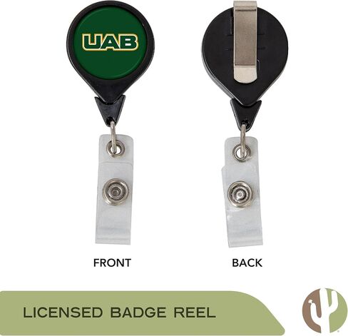 Desert Cactus University of Alabama at Birmingham Retractable Badge Holder Blazers UAB ID Reel with Ticket Clip for Lanyard, Work, School & Office Access Official Fan Gear (Design A) in Saudi Arabia