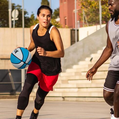 كرة سلة موجة، باللونين الأزرق والأصفر، كرة سلة رياضية داخلية/خارجية، هدايا للتواصل للأولاد، مخصصة لمباريات 3v3، مقاس 7 (29.5 بوصة) in Kuwait