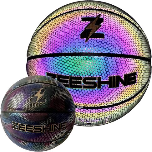 ZEESHINE HyperGlow Holographic Basketball – Ultra-Reflective Glow in Dark, Cool Sports Gift for Men & Women, Outdoor/Indoor Game in Saudi Arabia