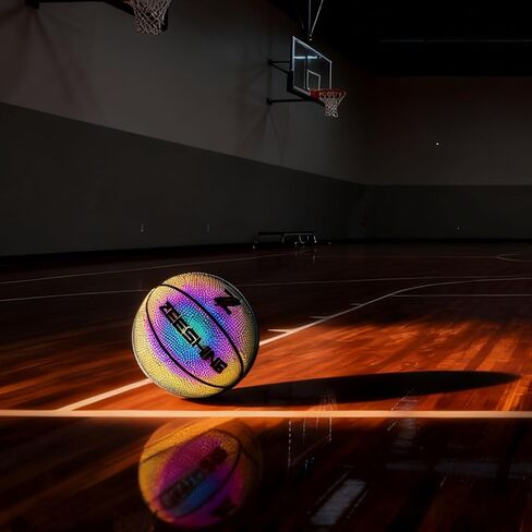 ZEESHINE HyperGlow Holographic Basketball – Ultra-Reflective Glow in Dark, Cool Sports Gift for Men & Women, Outdoor/Indoor Game in Saudi Arabia