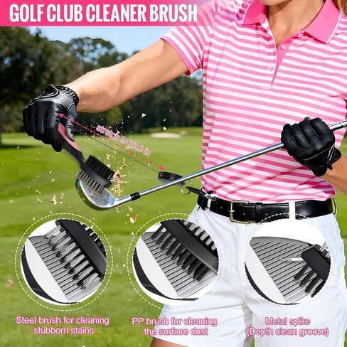 13PCS Golf Accessories Kit with Golf Club Cleaner Brush,Divot Tool and Ball Marker,Stroke Counter,Golf Tees, Ball Bag&Towel with Hook,Golf Essentials Kit Gift for Women in Saudi Arabia
