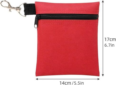 Golf Tee Pouch Travel Gear Professional Zipper Golf Tee/Ball Pouch Bag with Metal Lobster Claw Clip for Valuables and Golf Accessories, Clips to Your Golf Bag for Extra Storage(Black) in Saudi Arabia