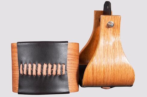 HILASON Oakwood Horse Saddle Stirrups Pair W/Leather Bottom Western | Aluminum Wooden Endurance Angled Padded in Saudi Arabia