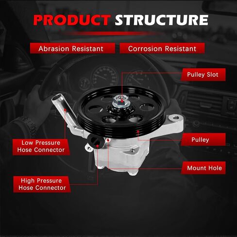 21-5451 Power Steering Pump Fit for Ni-Ssan Frontier 2005 2006 2007 2008 2008 2010 2011 2012 ، Pathfinder 2005-2012 ، Xterra 05 06 07 08 09-12 ، 4.0L ، Power Assist Pump مع Pulle in Kuwait