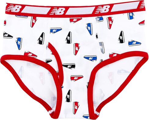 New Balance Boys' Non-Brushed Jersey Performance Wicking Cotton Brief Underwear (5 Pack), Team Royal/Raincloud/Black/Castlerock/Black, X-Large in Saudi Arabia